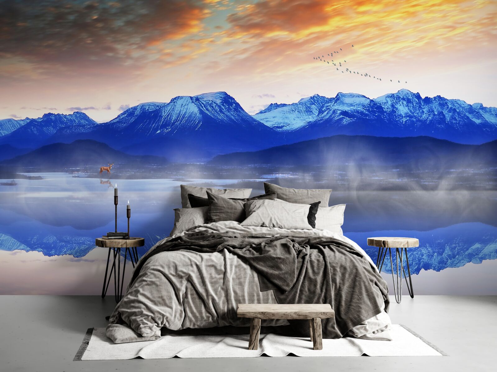 Papier peint une couverture brumeuse sur la surface instable de l'eau