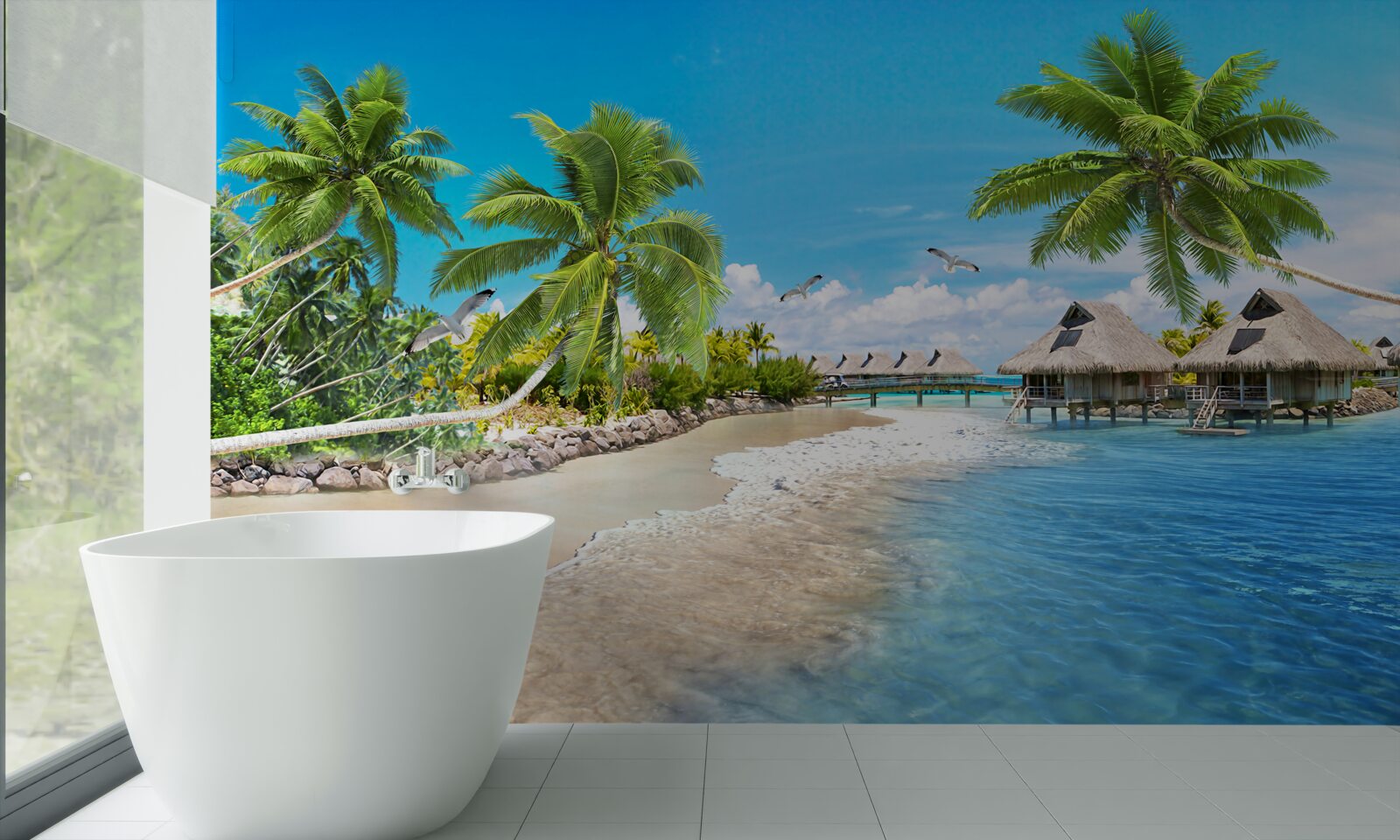 Papier peint gazebos maritimes sur l'eau