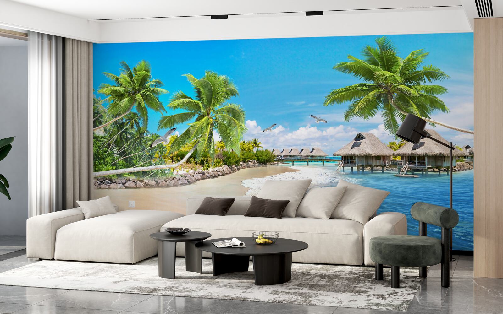 Papier peint gazebos maritimes sur l'eau