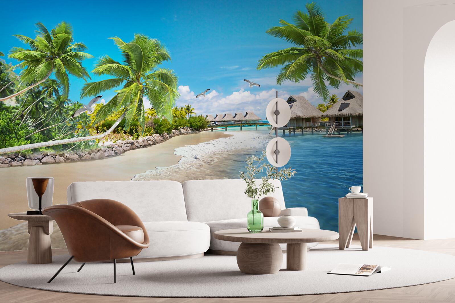 Papier peint gazebos maritimes sur l'eau