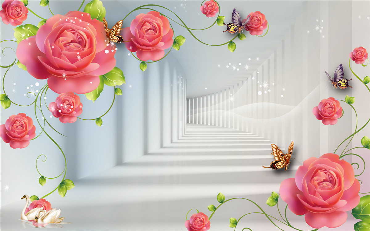 Papier peint des roses rouges sont déposées devant les parents