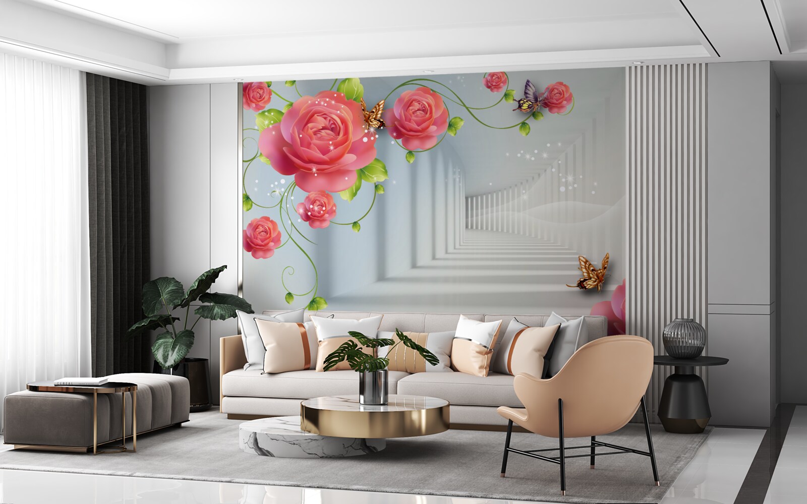 Papier peint des roses rouges sont déposées devant les parents