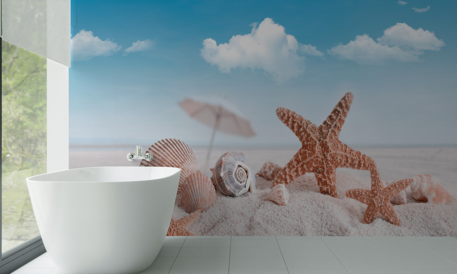 Papier peint coquilles de crustacés sur une côte sablonneuse