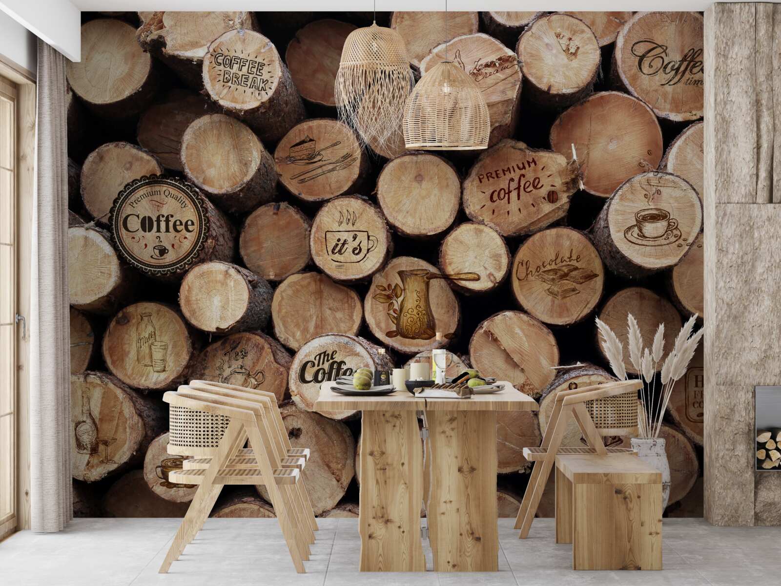 Papier peint bouchons de vin avec photos