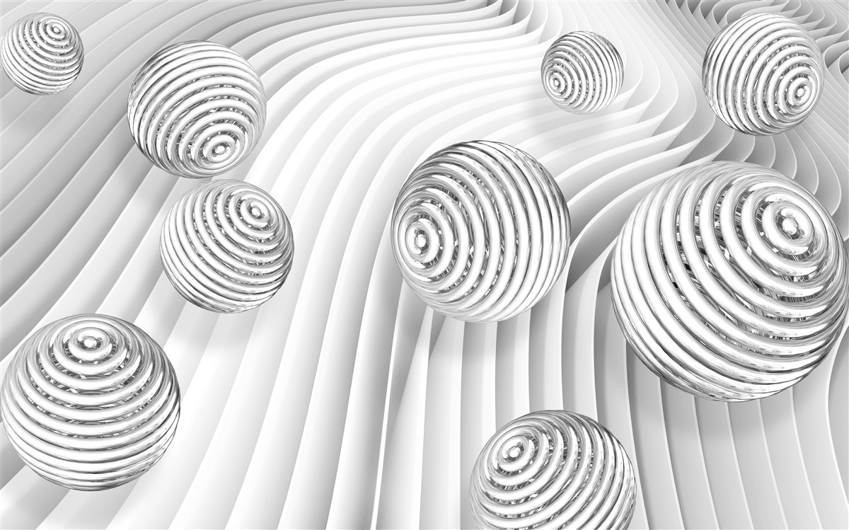 Papier peint les balles à rayures se déplacent doucement sur la surface