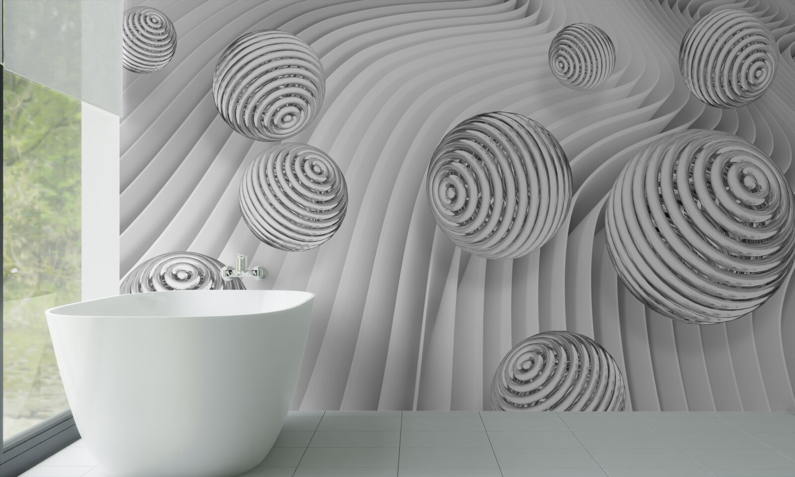 Papier peint les balles à rayures se déplacent doucement sur la surface