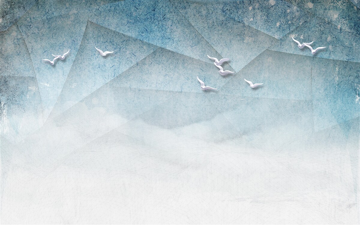 Papier peint l'étang sert de zone de broussailles pour les oiseaux