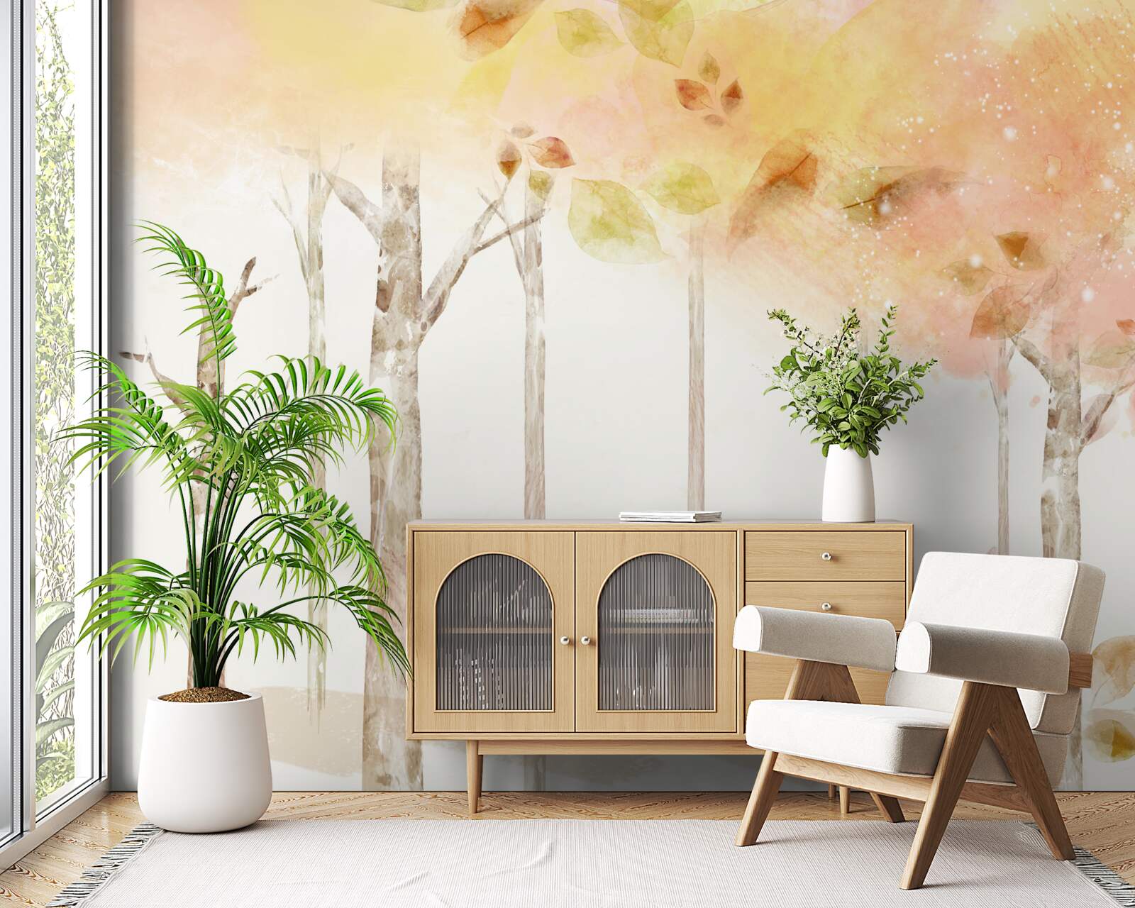 Papier peint les arbres perdent leurs feuilles en automne