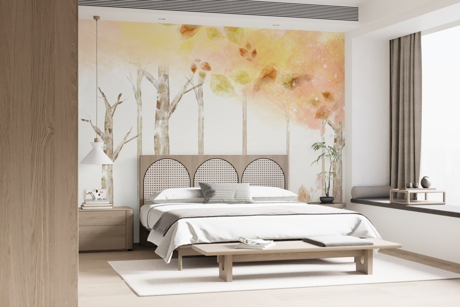 Papier peint les arbres perdent leurs feuilles en automne