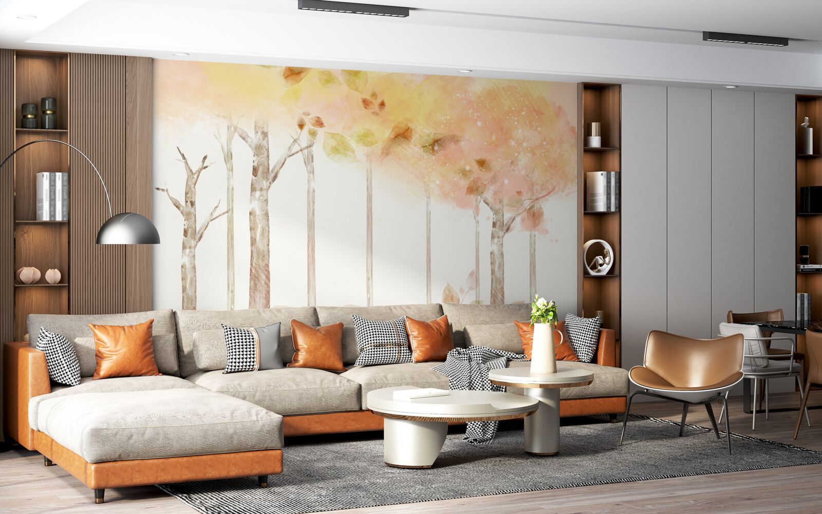 Papier peint les arbres perdent leurs feuilles en automne