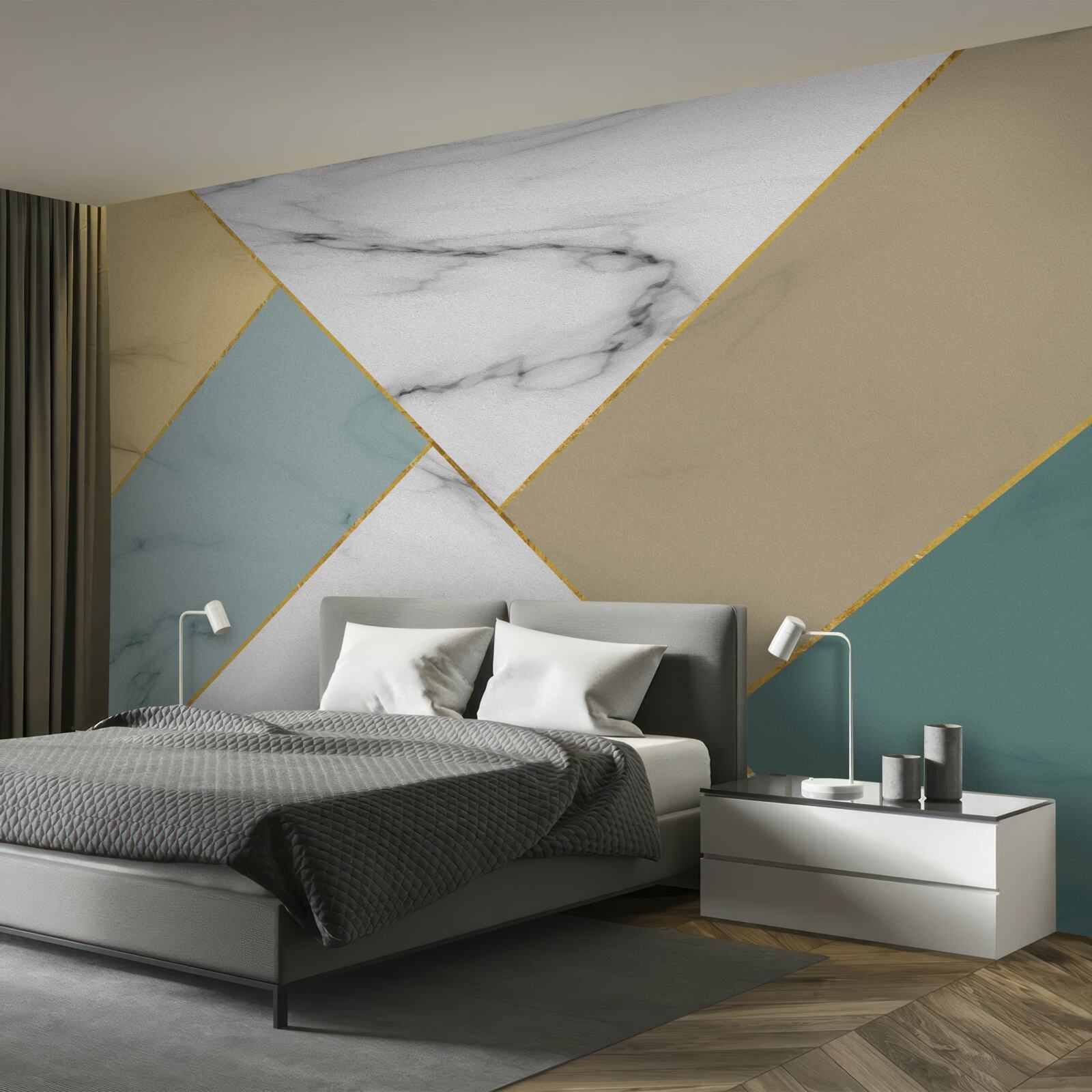 Papier peint pierre marbrière multicolore