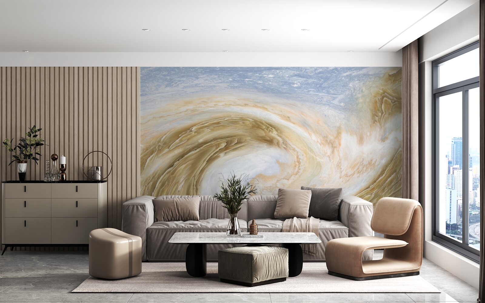 Papier peint contact entre deux cyclones