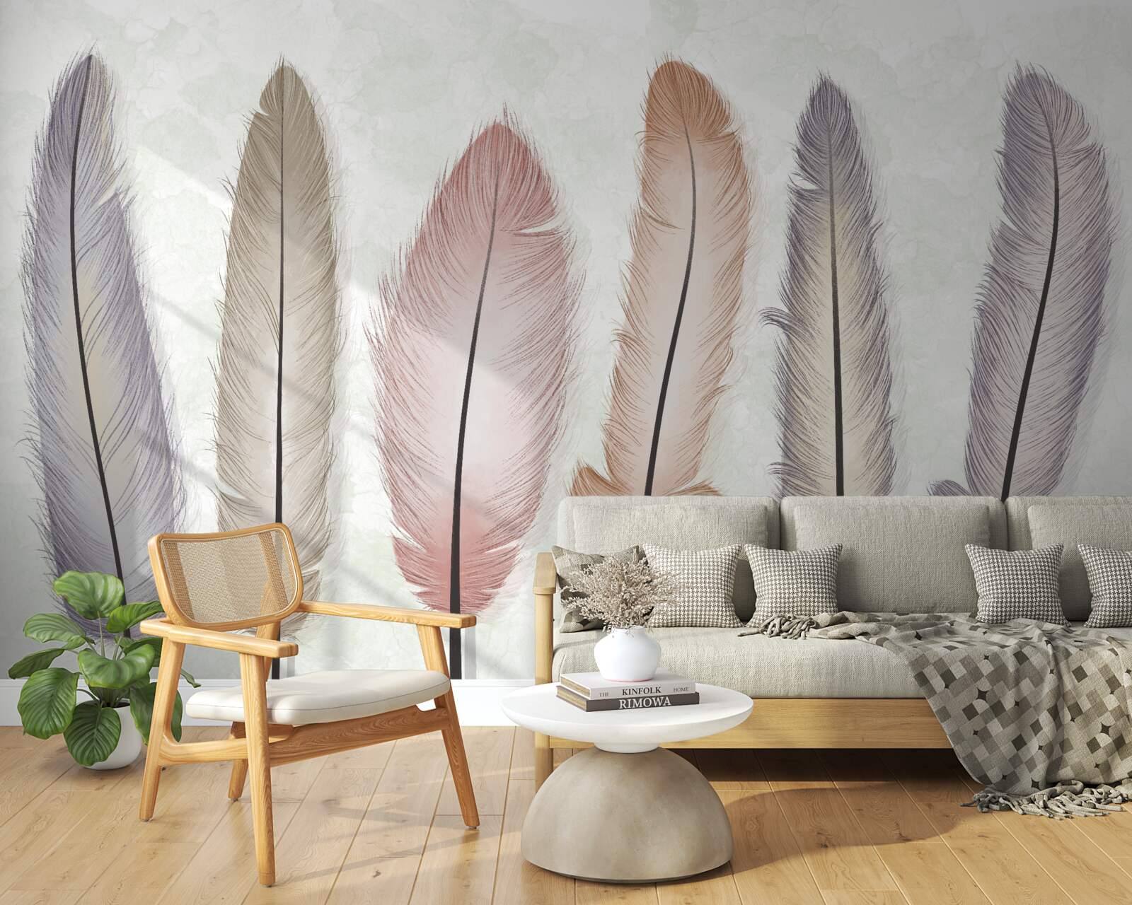 Papier peint les magnifiques plumes pastel ont une longueur considérable