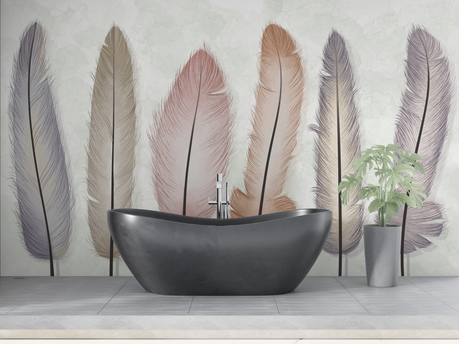 Papier peint les magnifiques plumes pastel ont une longueur considérable