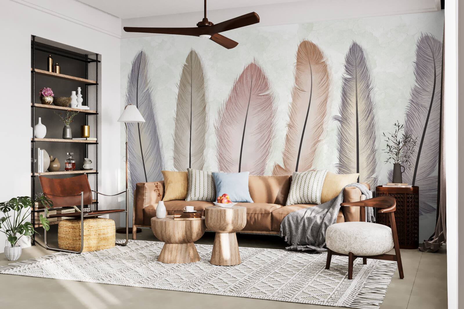 Papier peint les magnifiques plumes pastel ont une longueur considérable