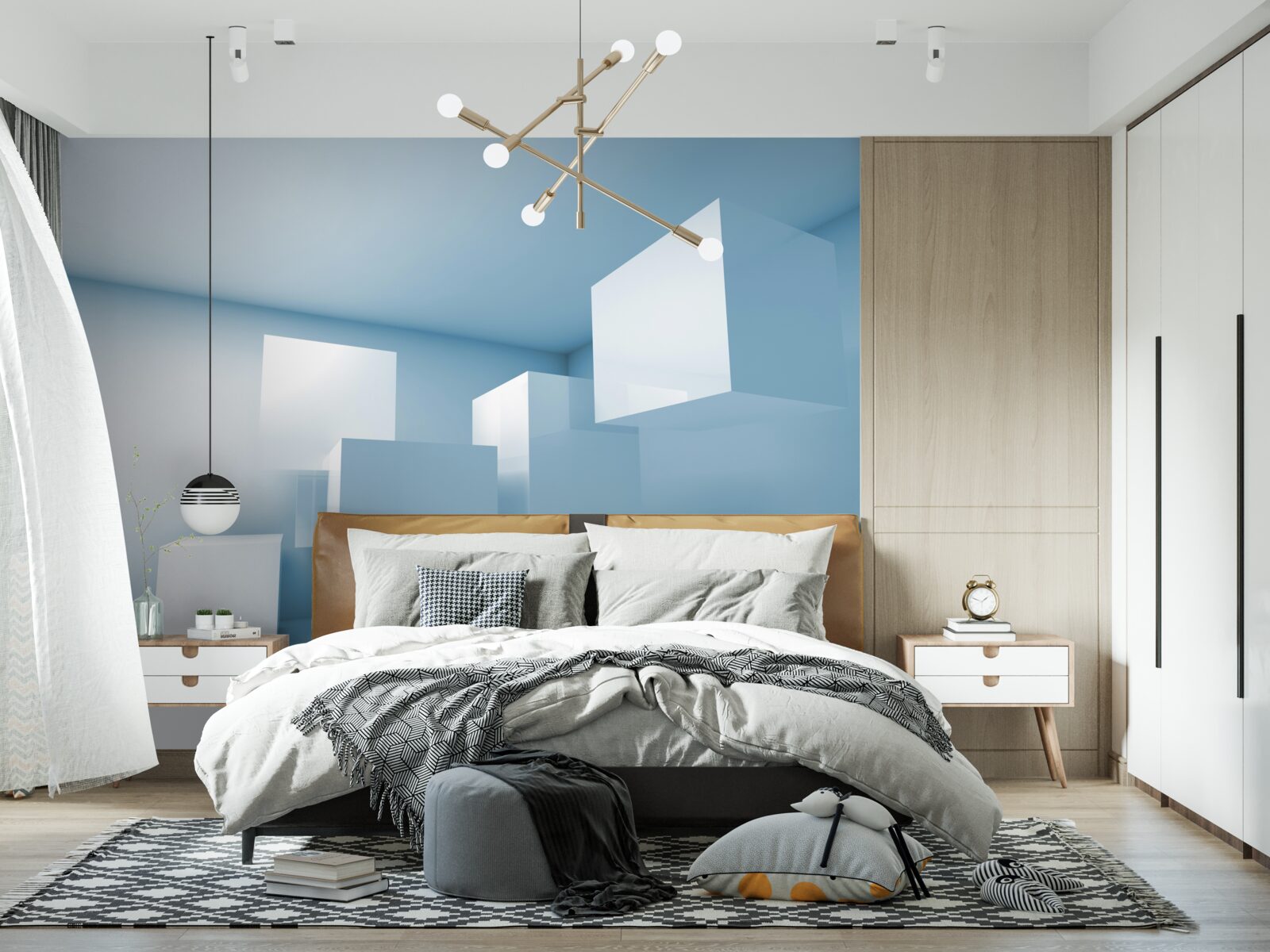 Papier peint structure géométrique abstraite