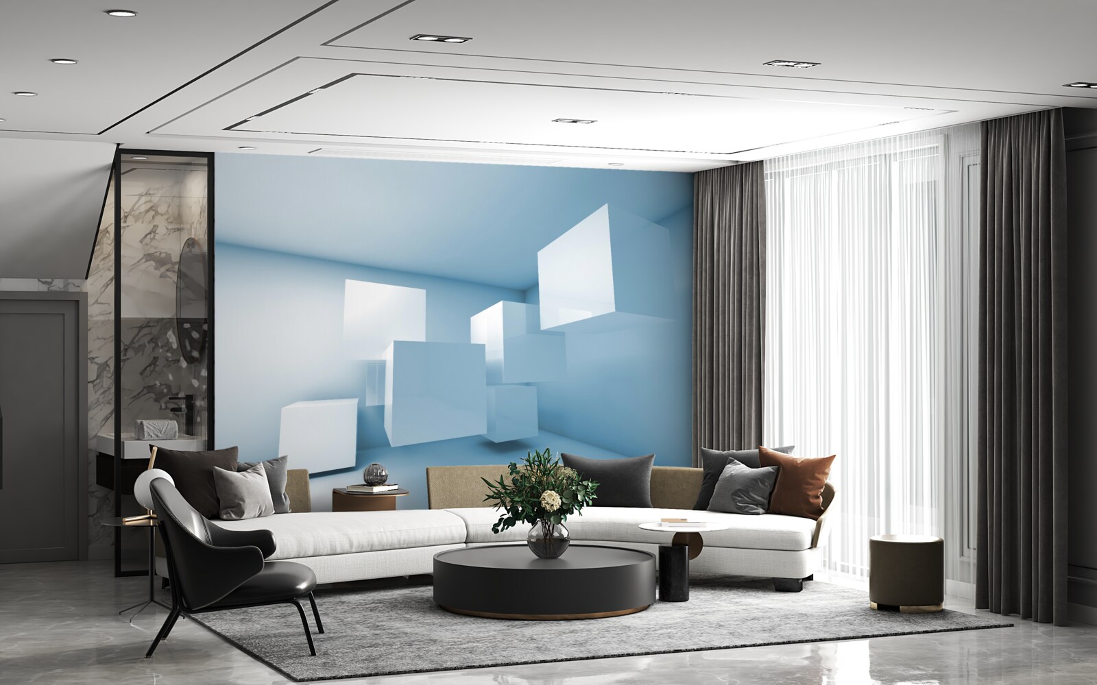 Papier peint structure géométrique abstraite