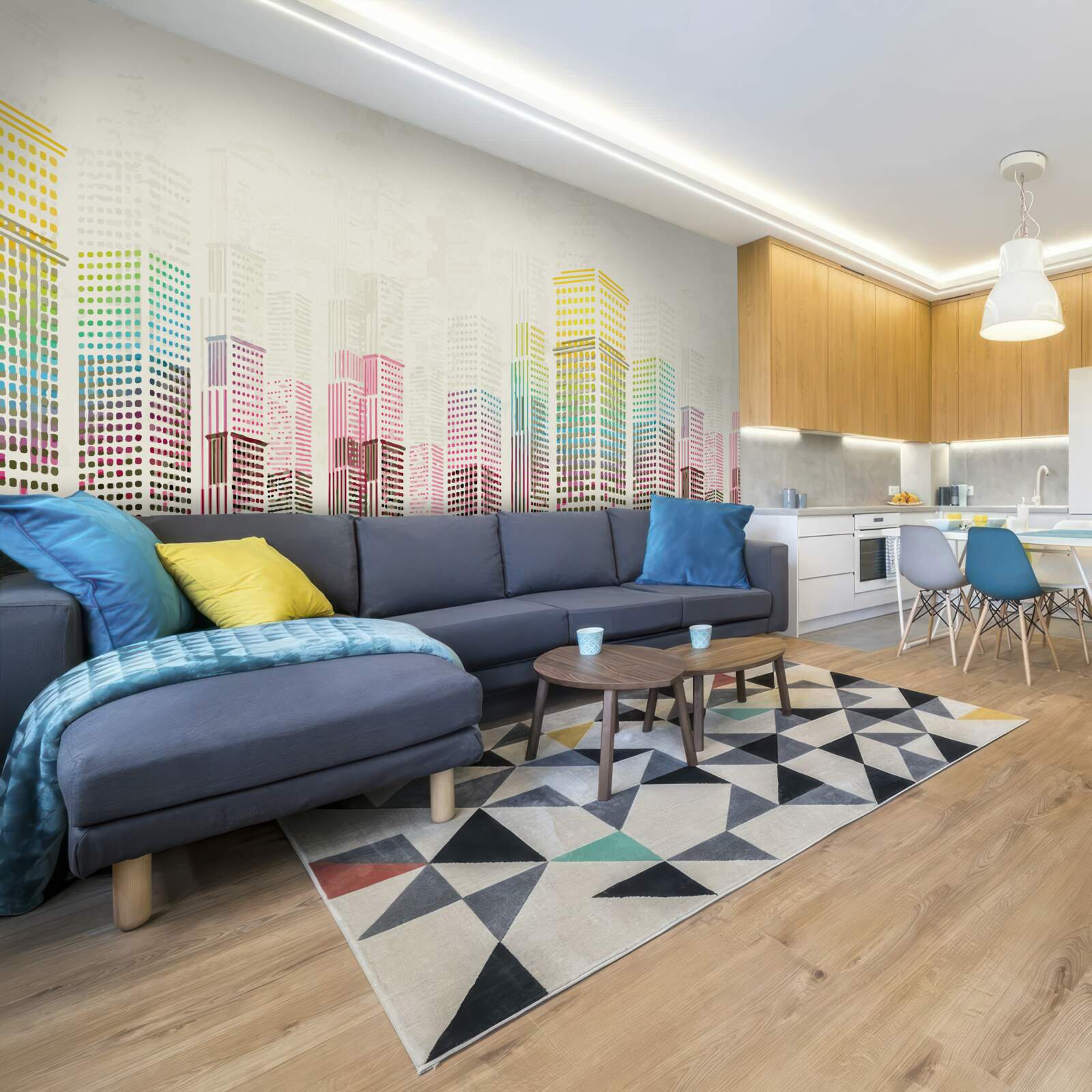 Papier peint résumé des gratte-ciel de la ville