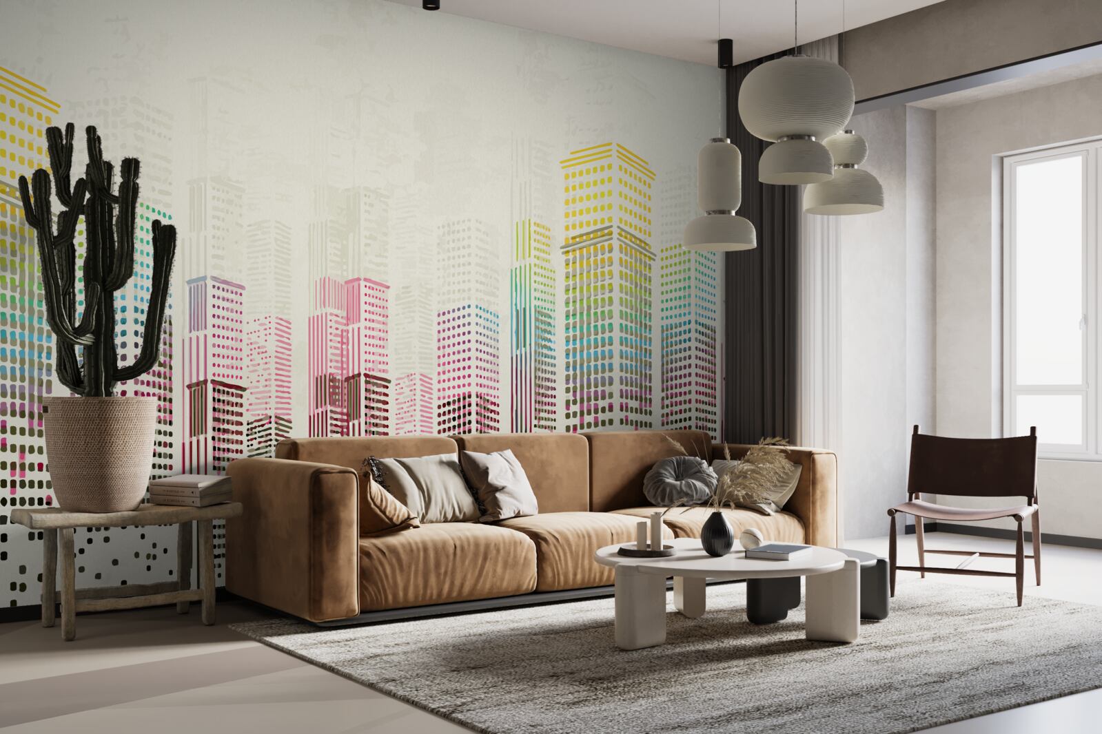 Papier peint résumé des gratte-ciel de la ville