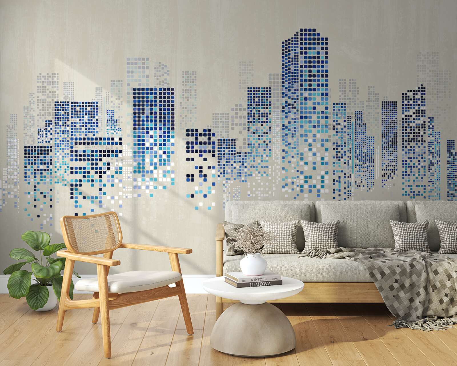 Papier peint bâtiments modernes avec perforations