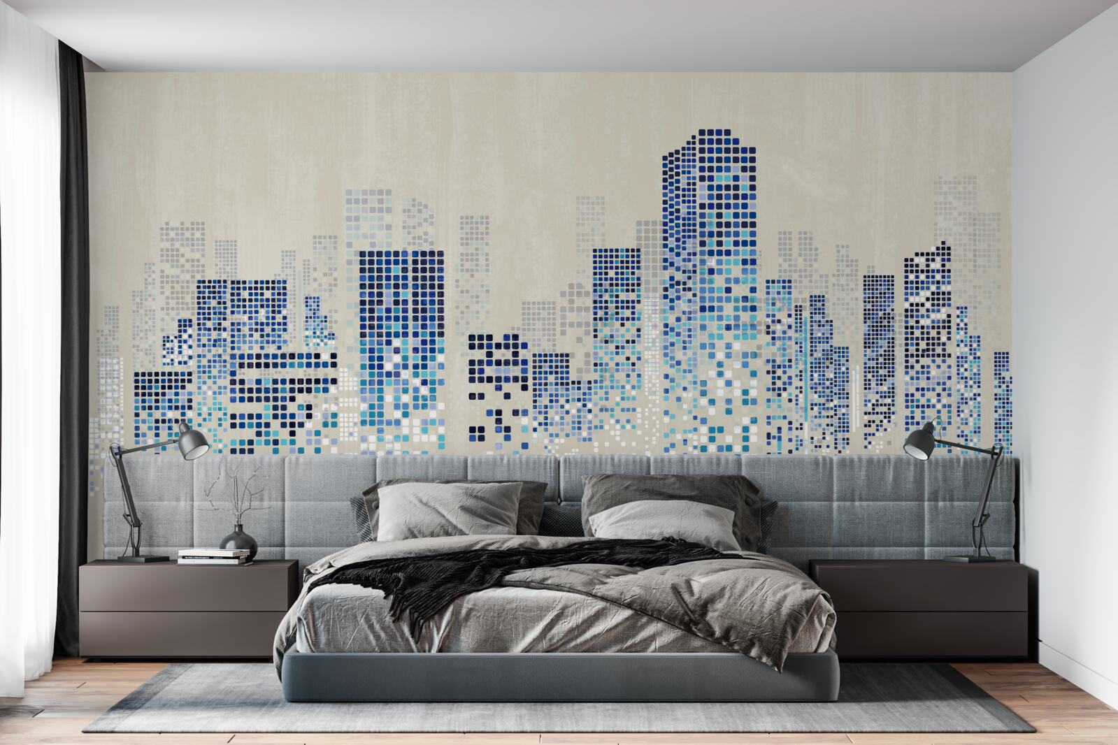 Papier peint bâtiments modernes avec perforations