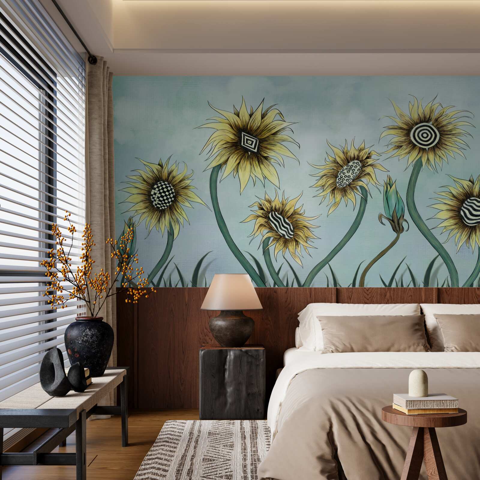 Papier peint des bourgeons dorés étonnants