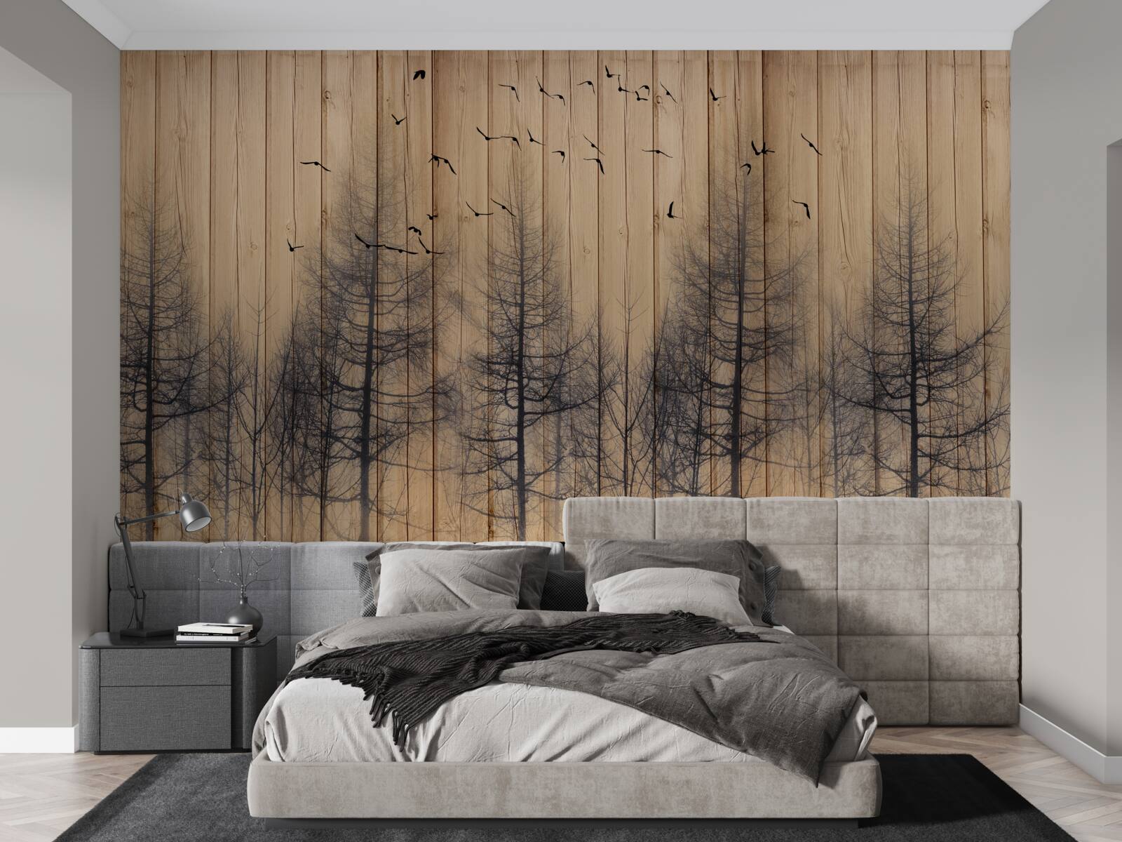 Papier peint l'illustration de la piste de danse montre des oiseaux volant dans le ciel