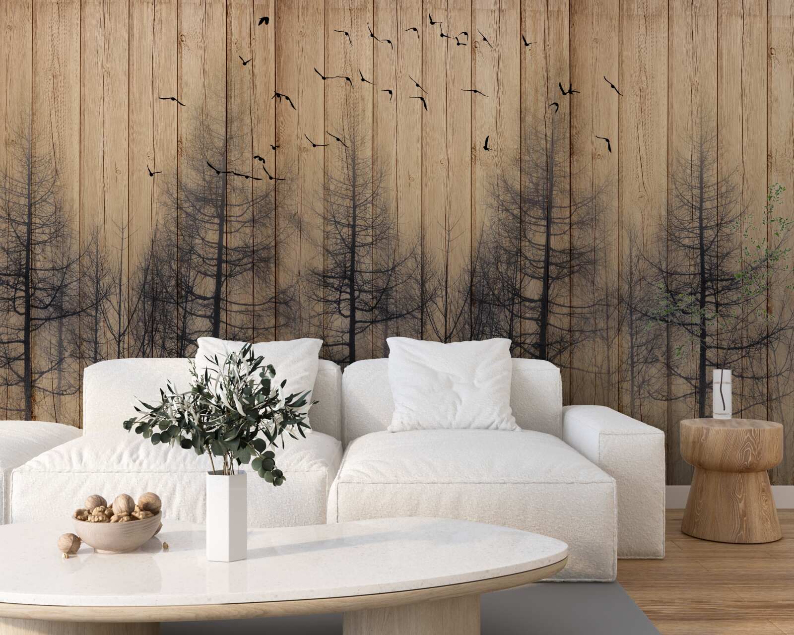 Papier peint l'illustration de la piste de danse montre des oiseaux volant dans le ciel