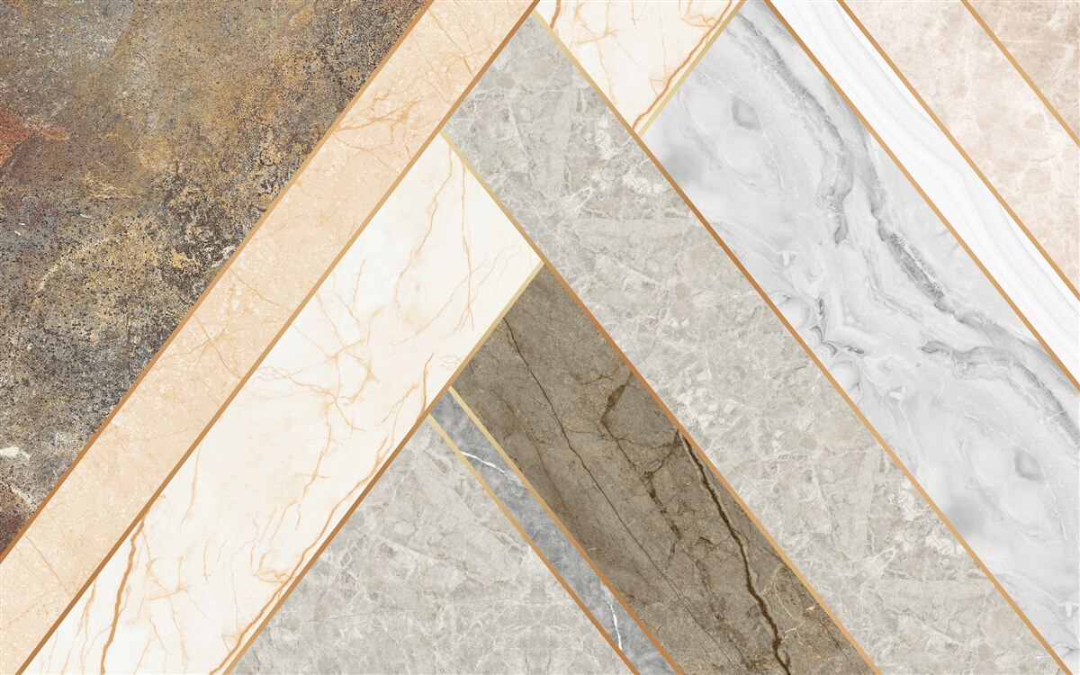 Papier peint mosaïque sur marbre dans des tons clairs