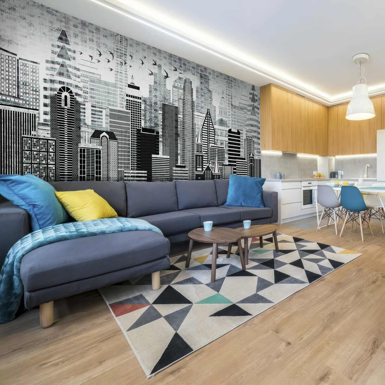 Papier peint vue panoramique monotone de la ville