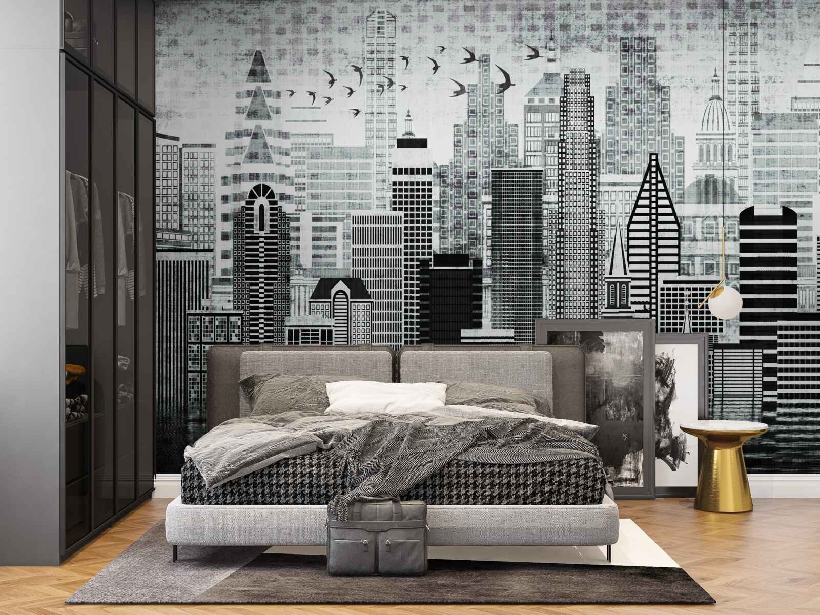 Papier peint vue panoramique monotone de la ville