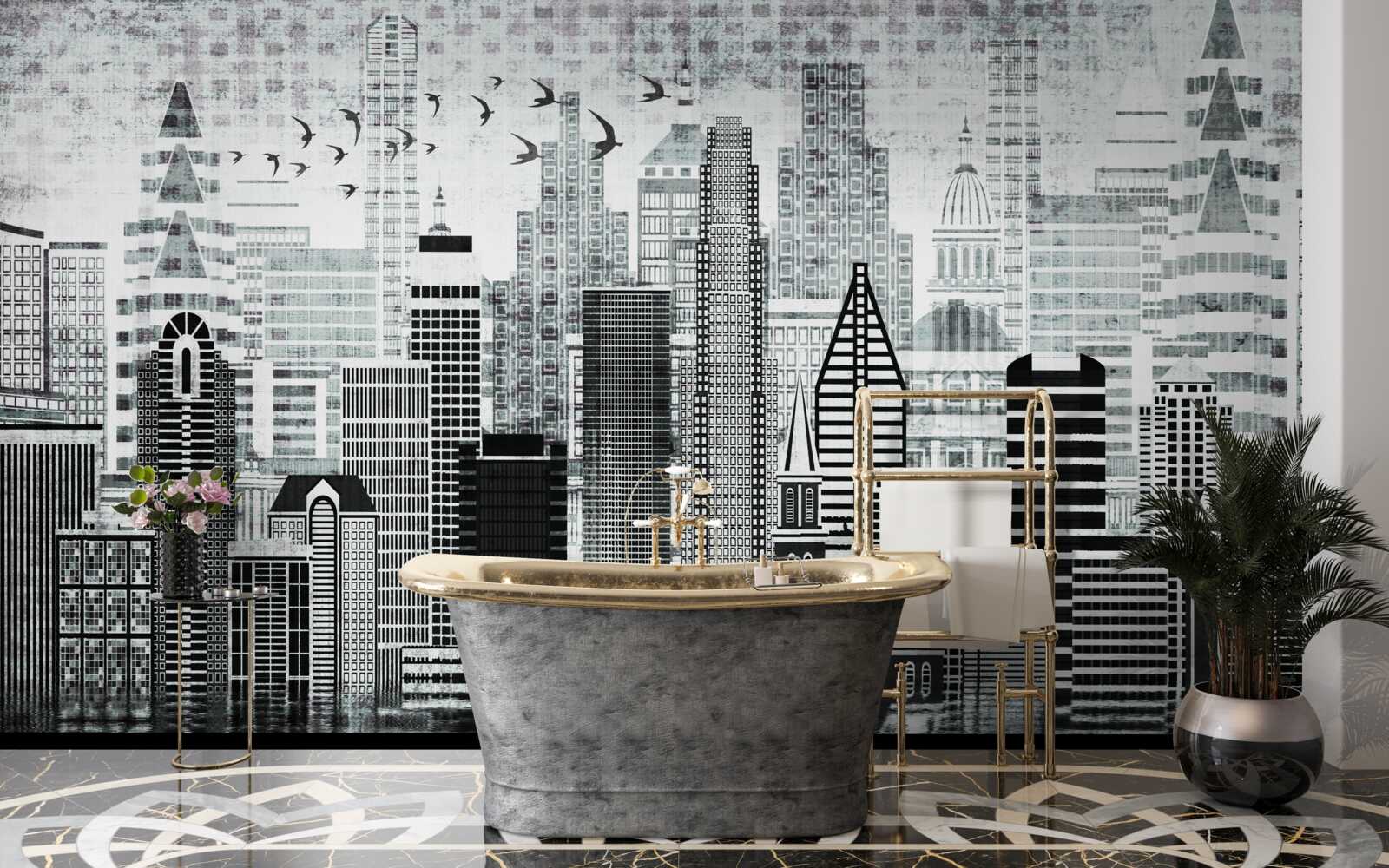 Papier peint vue panoramique monotone de la ville