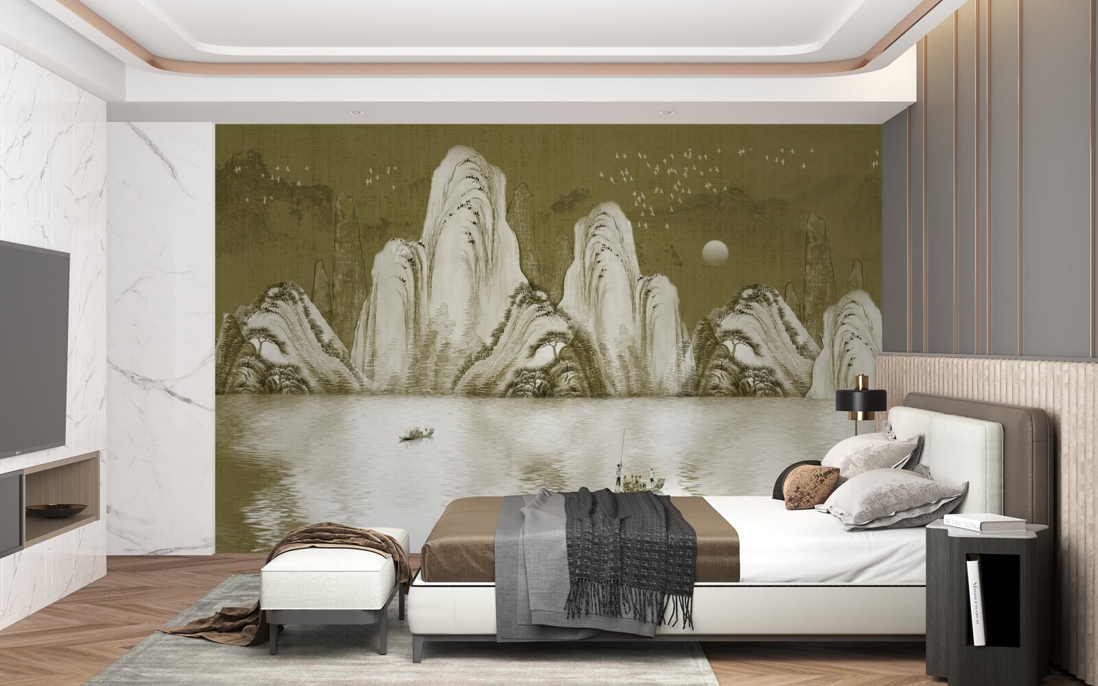 Papier peint chant des pêcheurs le soir