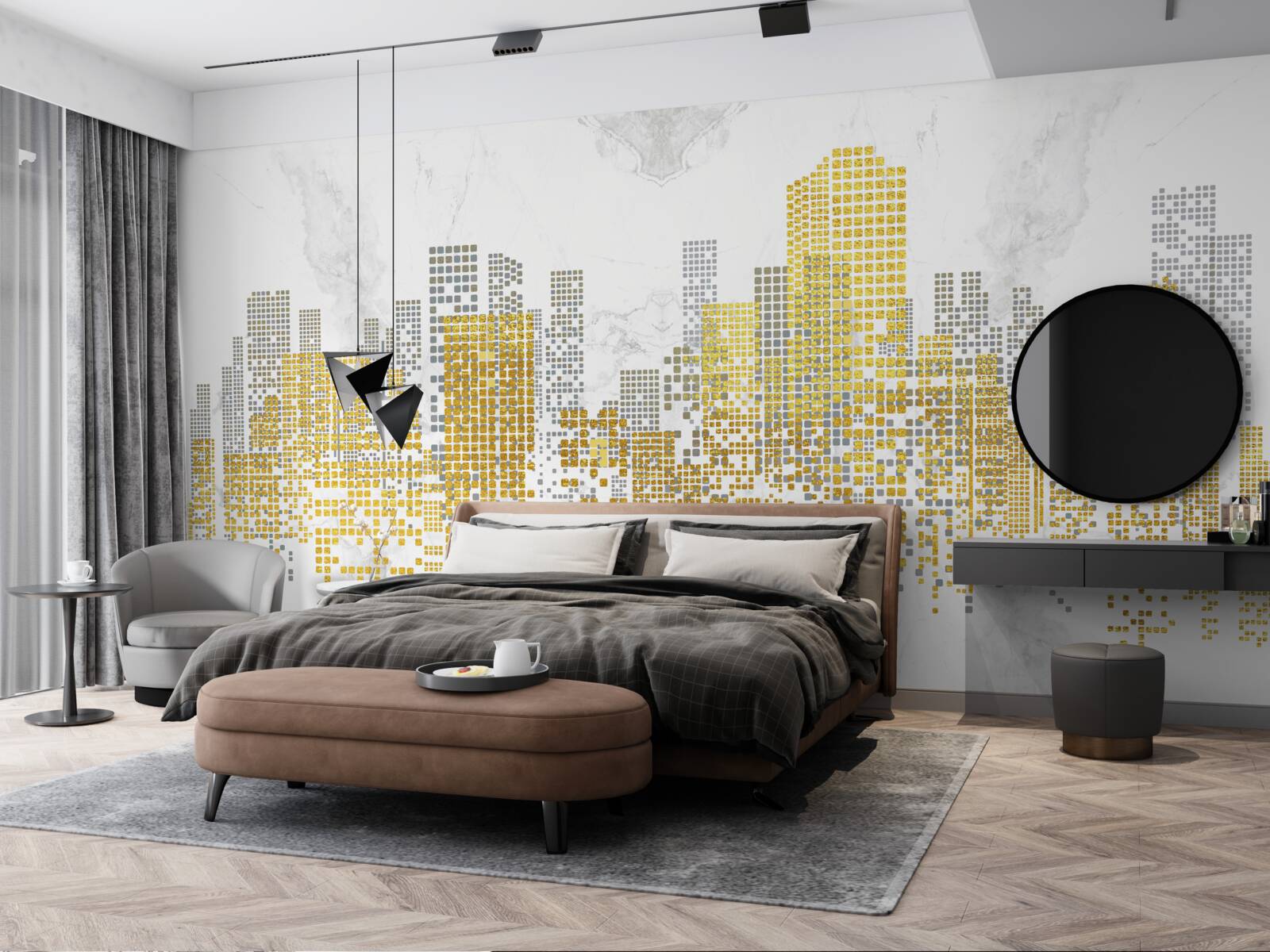 Papier peint bâtiments de la ligne de démarcation de la ville