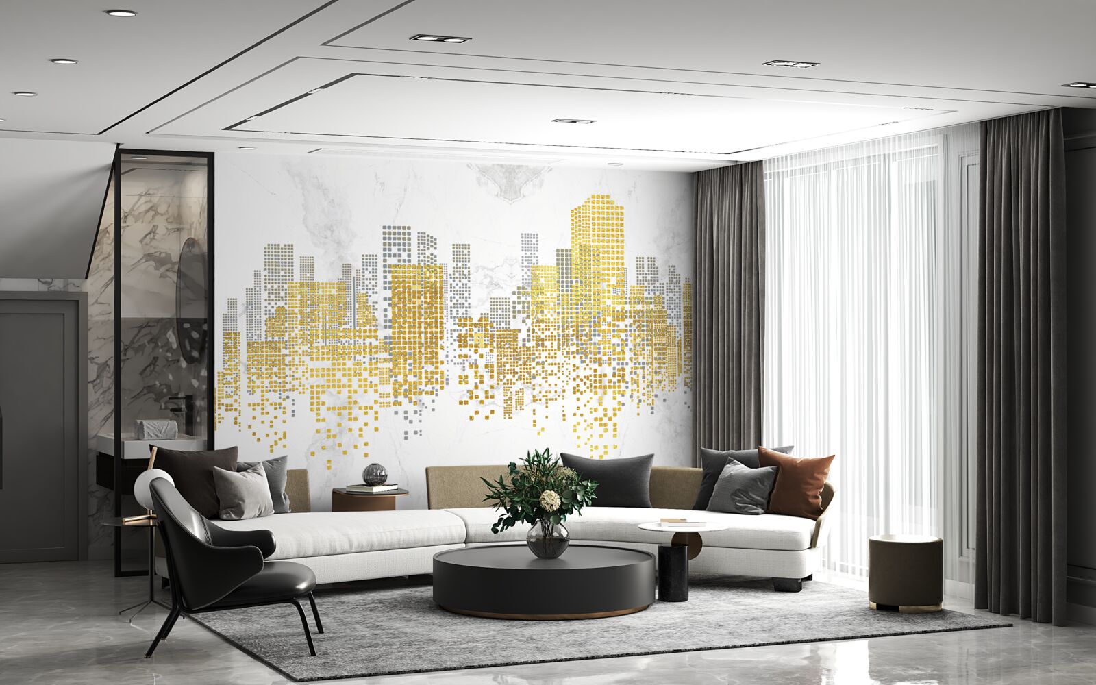 Papier peint bâtiments de la ligne de démarcation de la ville