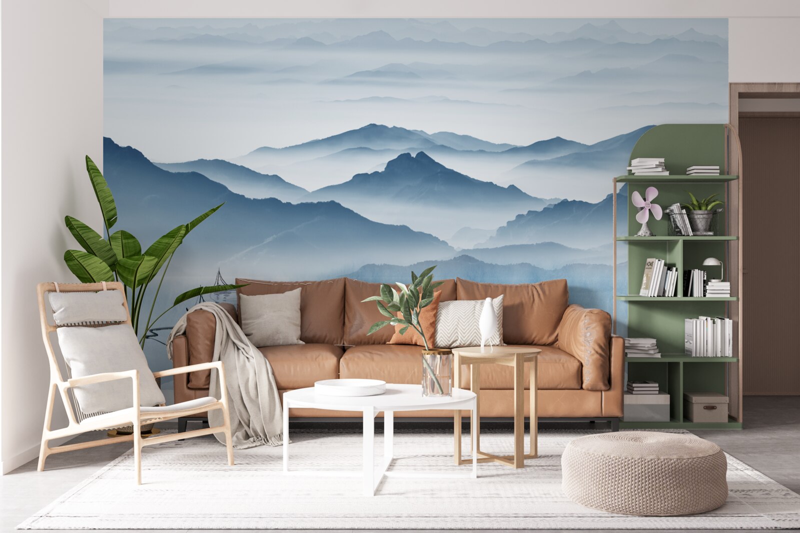 Papier peint Pêche sur un lac de montagne