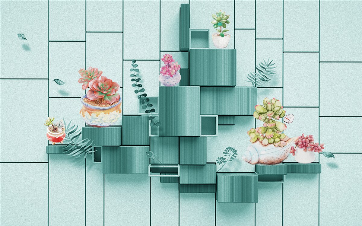 Papier peint pots de fleurs et de plantes