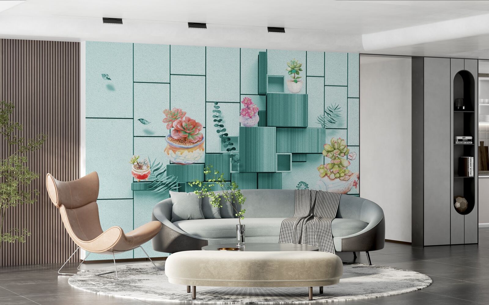 Papier peint pots de fleurs et de plantes