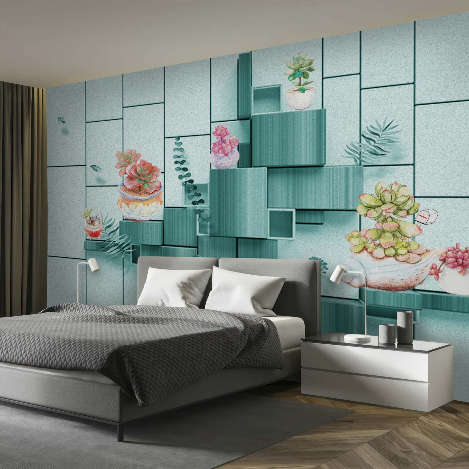 Papier peint pots de fleurs et de plantes