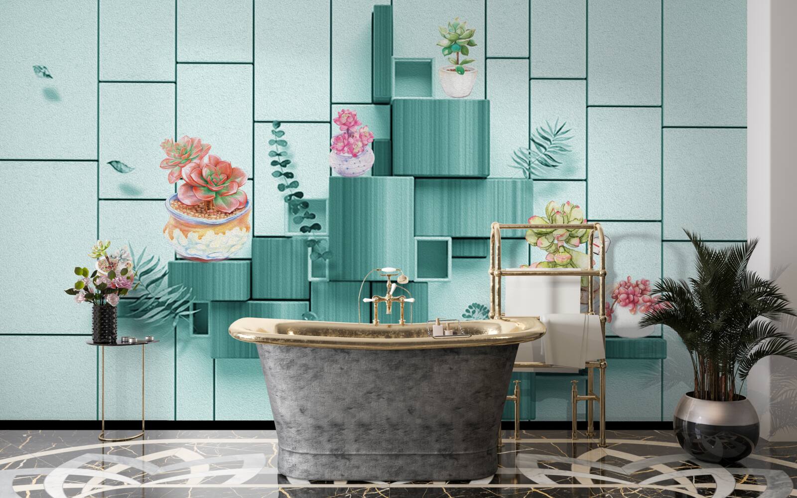 Papier peint pots de fleurs et de plantes