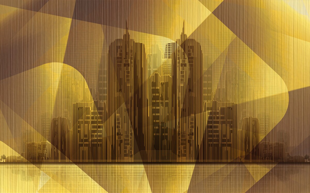 Papier peint une image brillante des villes géantes