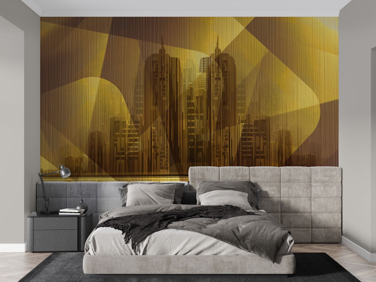 Papier peint une image brillante des villes géantes
