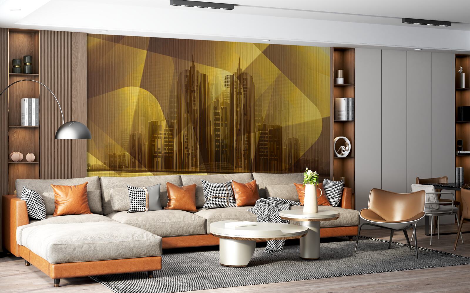 Papier peint une image brillante des villes géantes