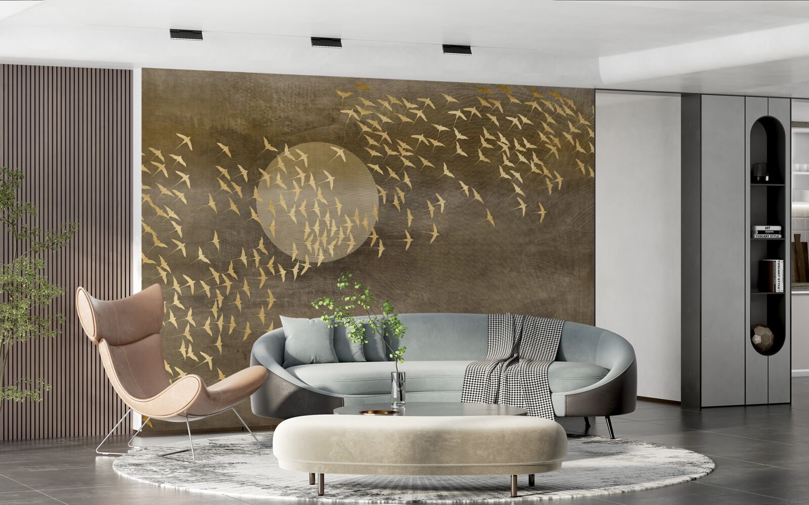 Papier peint Mites près de la lumière d'une lampe de chevet