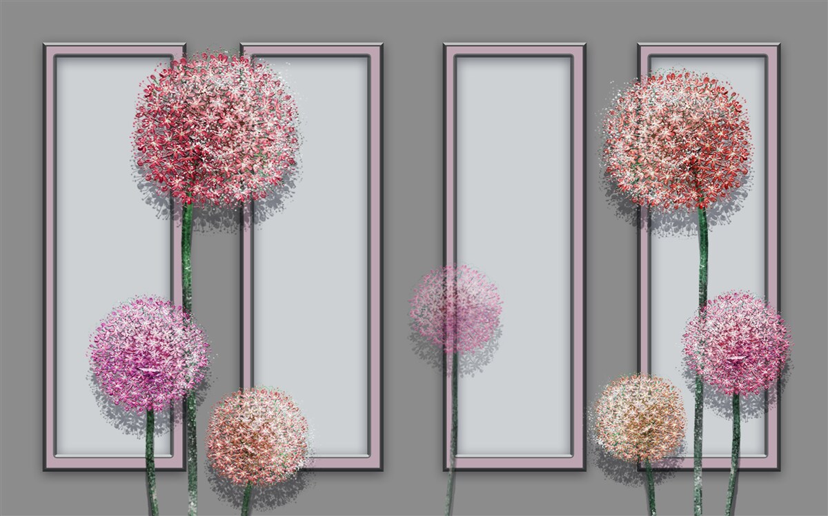 Papier peint pissenlits et modules de fenêtres