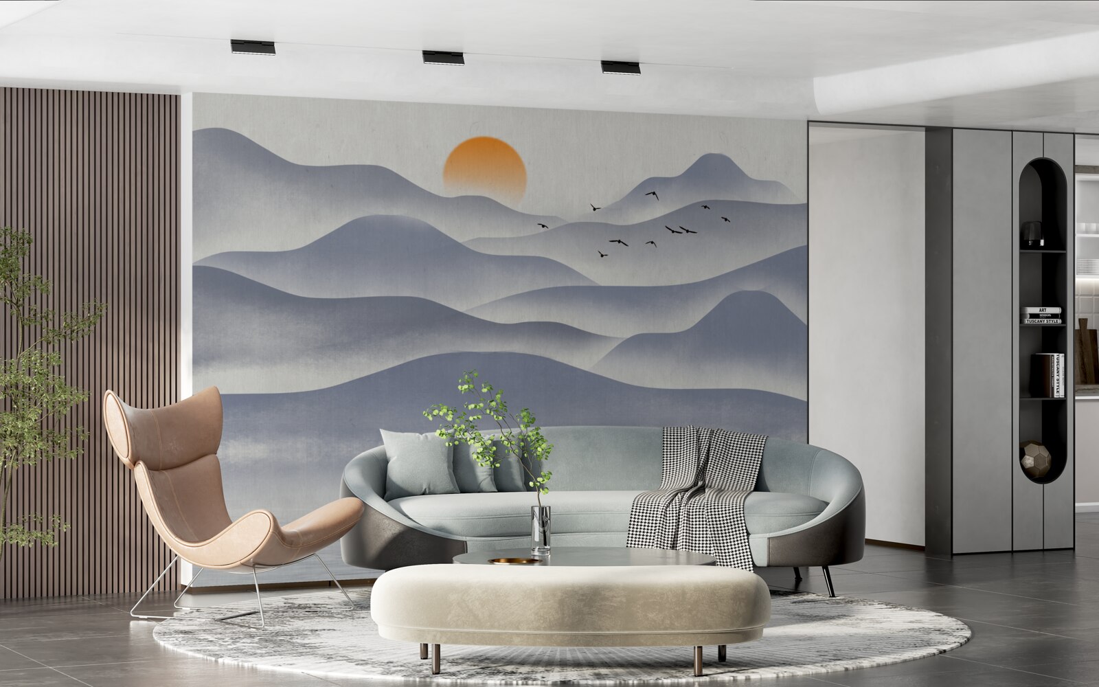 Papier peint la commande sur le lac est remplie par un pêcheur