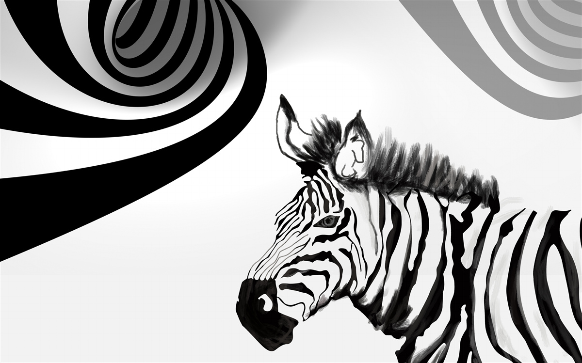 Papier peint zèbre noir et blanc en état d'attente