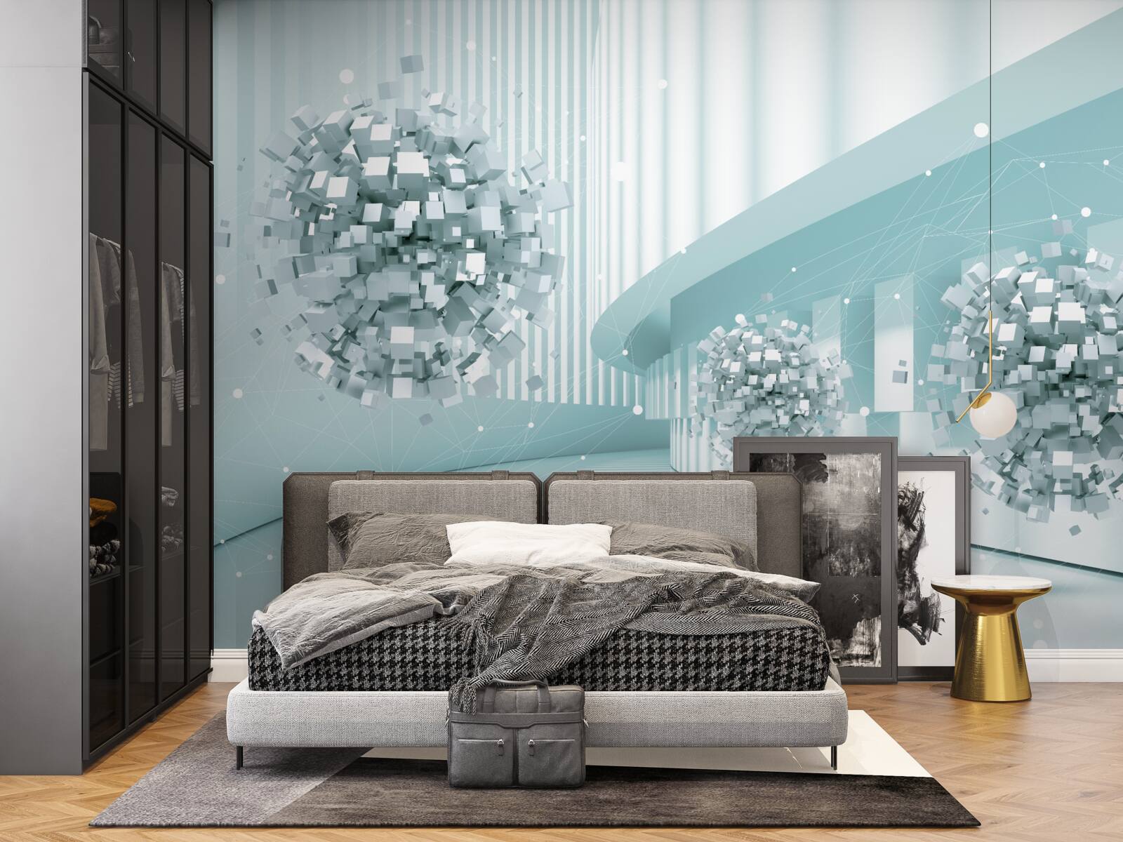 Papier peint des balles invisibles glissent le long d'une trajectoire