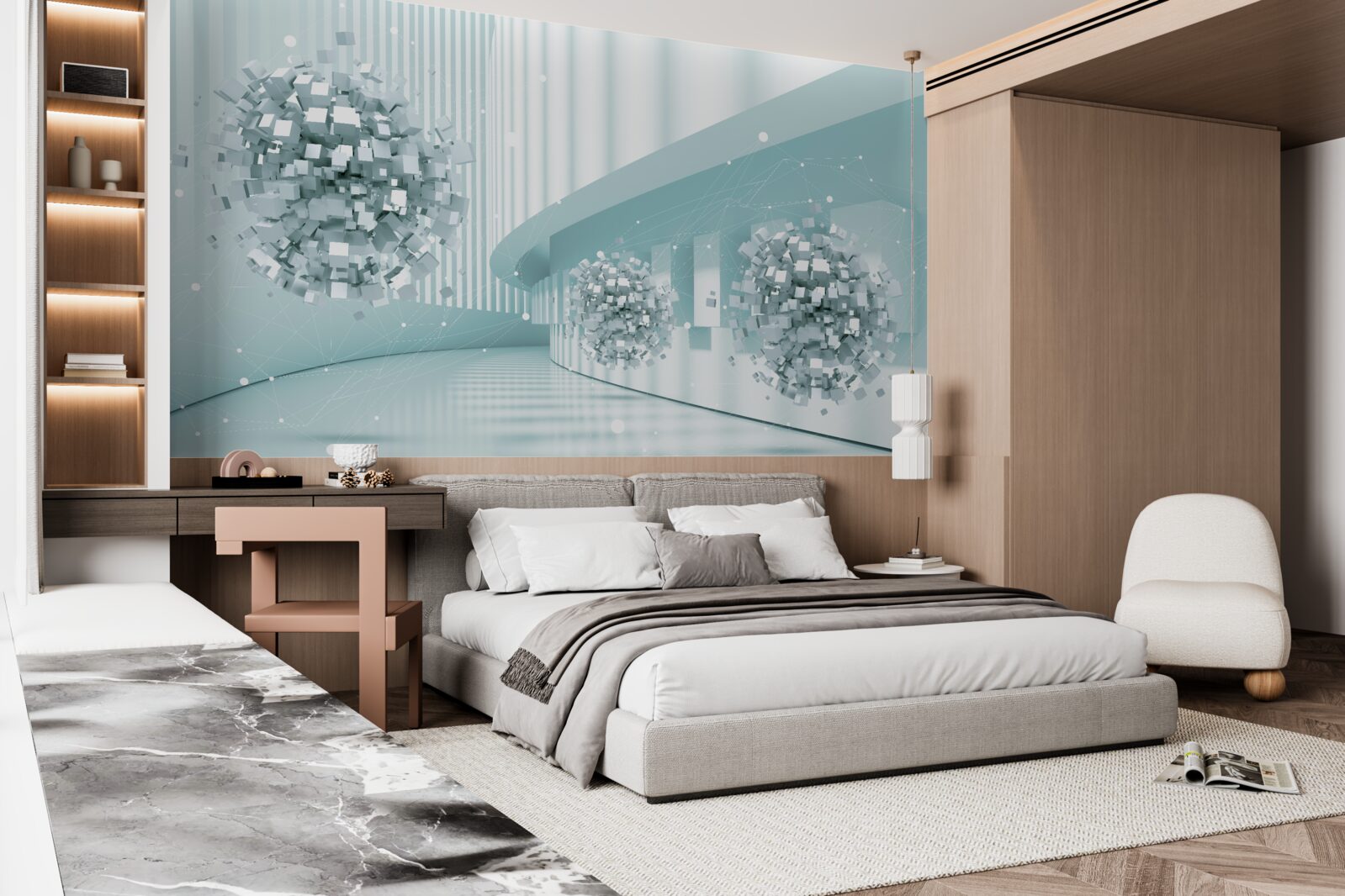 Papier peint des balles invisibles glissent le long d'une trajectoire