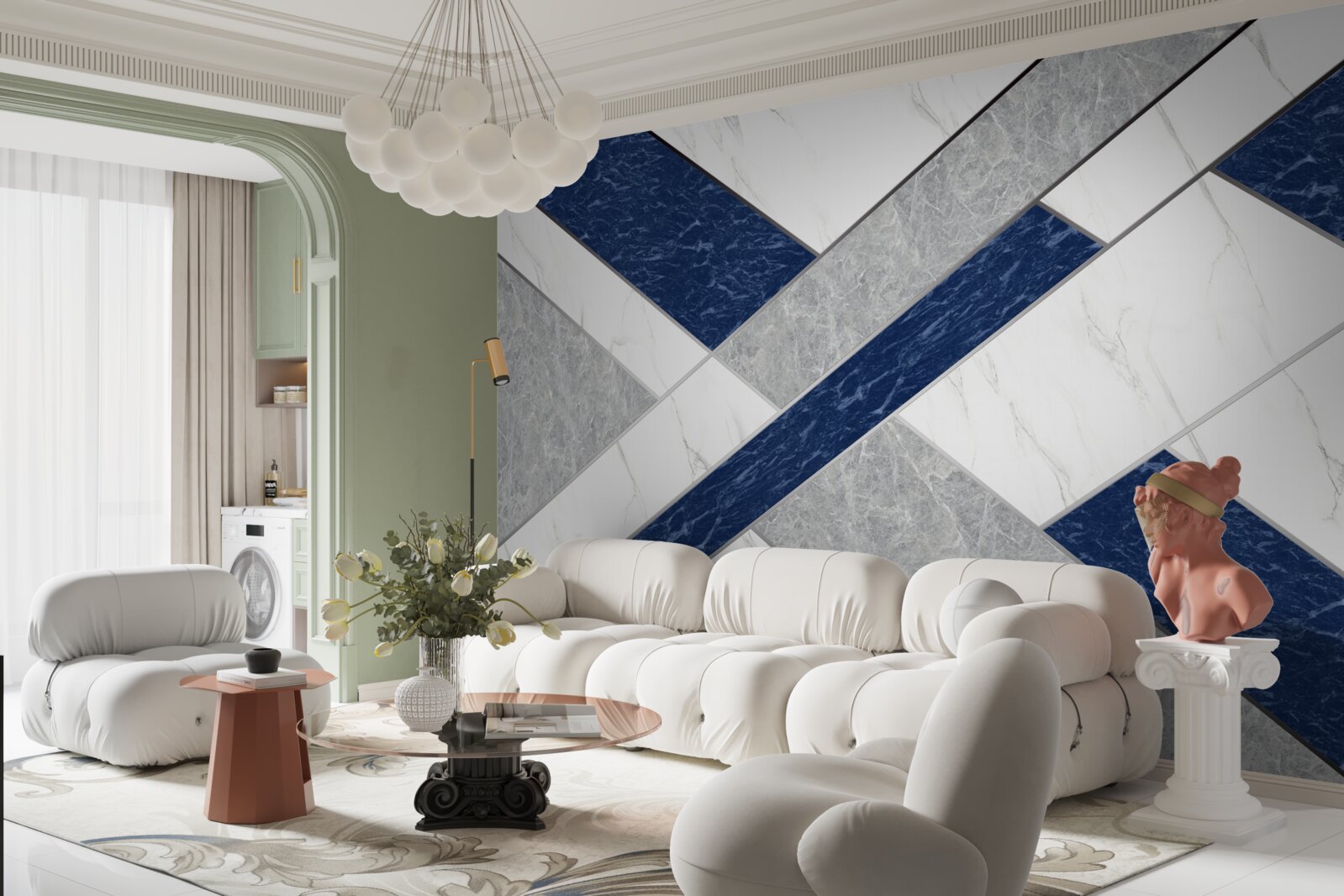 Papier peint sur la ligne de mire pour les bleus-gris